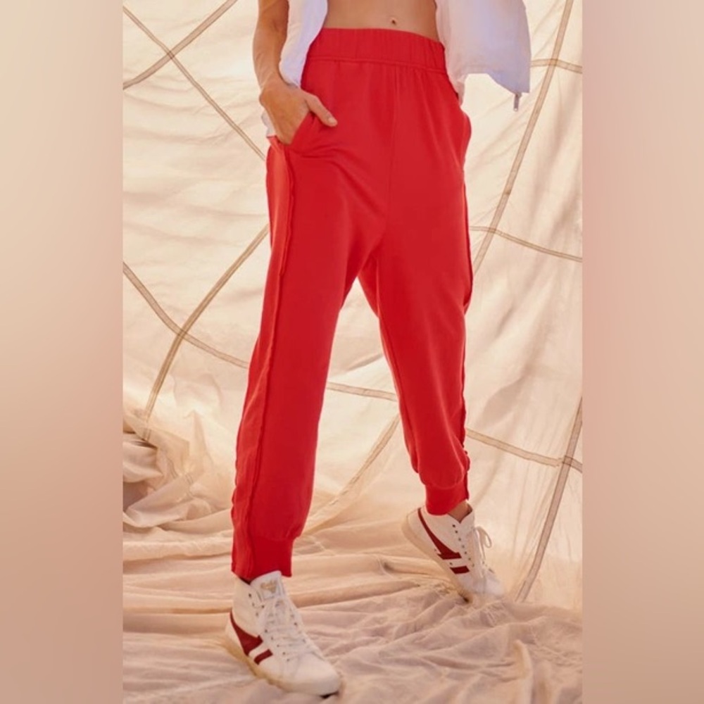 Free People Movement Where The Wind Blows Joggers Red Size Xsmall